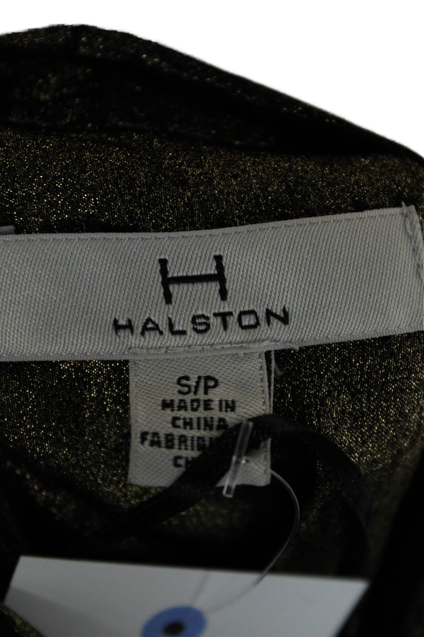 Halston Women Brown Collared Solid Button-Up Blou… - image 6