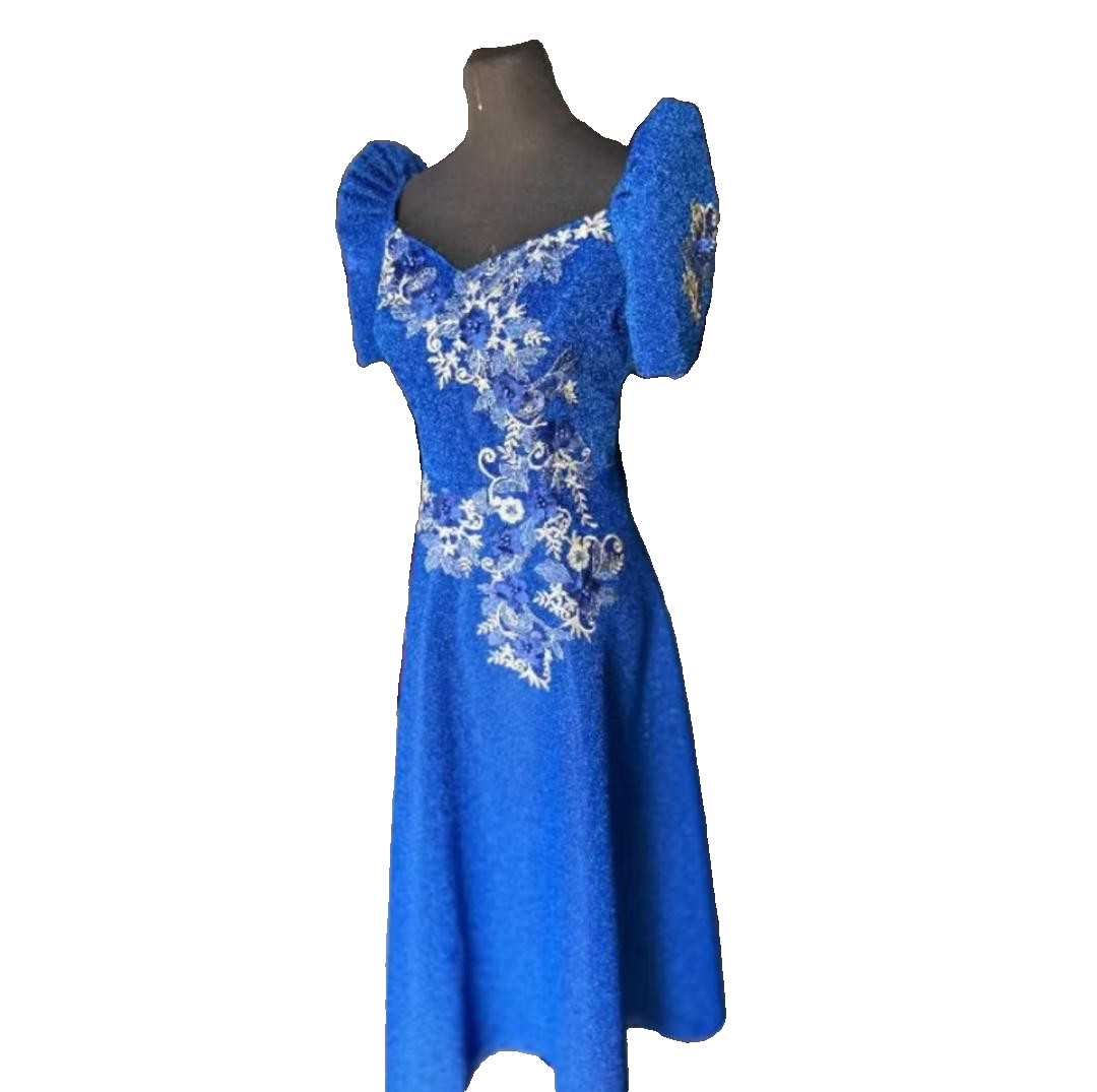 Modern Filipiniana Dress Align Baloon Candy Crash Fabric | eBay