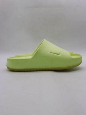 Nike Calm Slides Men's US Size 10 Green Rubber Slip-On Sandals Logo Casual Shoes