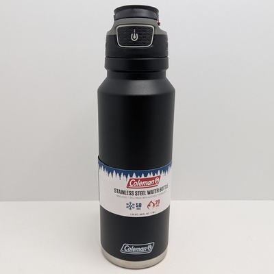 #ad #ad Coleman Autoseal FreeFlow 40oz Stainless Steel Water Bottle Black Sand Pwdr Coat $33.24