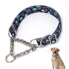 Martingale Collar for Dogs,Stainless Steel Choke Collar for Dogs Skull