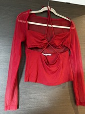 Calvin Klein Red Mesh Multiway Top Women’s