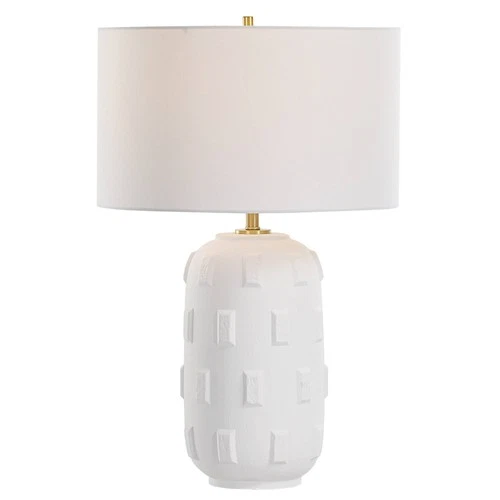 Uttermost Emerie 26 1/4" High Modern Matte White Ceramic Table Lamp - Picture 2 of 7