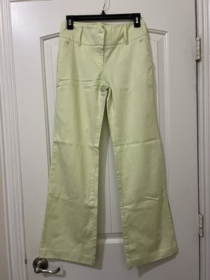 Vintage Y2K New York & Company Light Lime Green Bootcut Dress Pants. Size 2 EUC