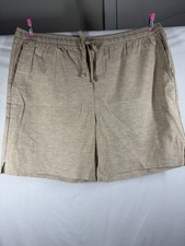 GAP Men's XL Linen Blend Shorts Tan Beige Elastic Waist Drawstring