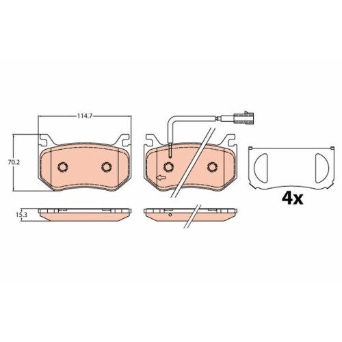 Plaquettes de frein TRW GDB2209 de qualité supérieure pour Alfa Romeo