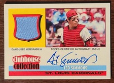 2025 Topps Heritage Clubhouse Collection Autograph Relics #CCARTSI Ted Simmons