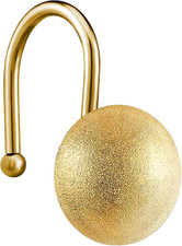 Gorgeous Gold Shower Curtain Hooks Rings, Set of 12 Brass Decorative Shower Hang