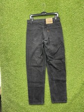 Vintage Levis 550 Jeans Mens 33x32 Black 90s Orange Tab Made USA Loose Taper