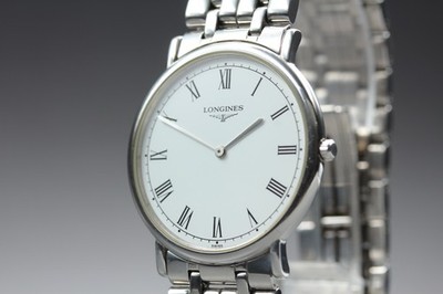 LONGINES Grand Classic L4.620.4 weißes Zifferblatt römische Quarz Herrenuhr...