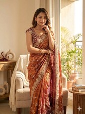 Pakistani Indian Women Saree Blouse Bollywood Designer Party Wear Ethnic Sari