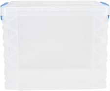 Storage Studios Super Stacker File Box-14.5"X10.5"X11.25" Clear/Blue Handles - S