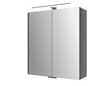 Alu Spiegelschrank Basic mit Aufbauleuchte 65 cm Aluminiumspiegelschrank