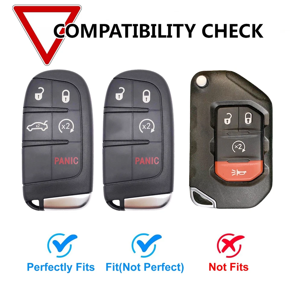 Funda protectora de silicona para llave de 5 botones para Dodge Journey Charger Jeep Cherokee Foto 4 de 4