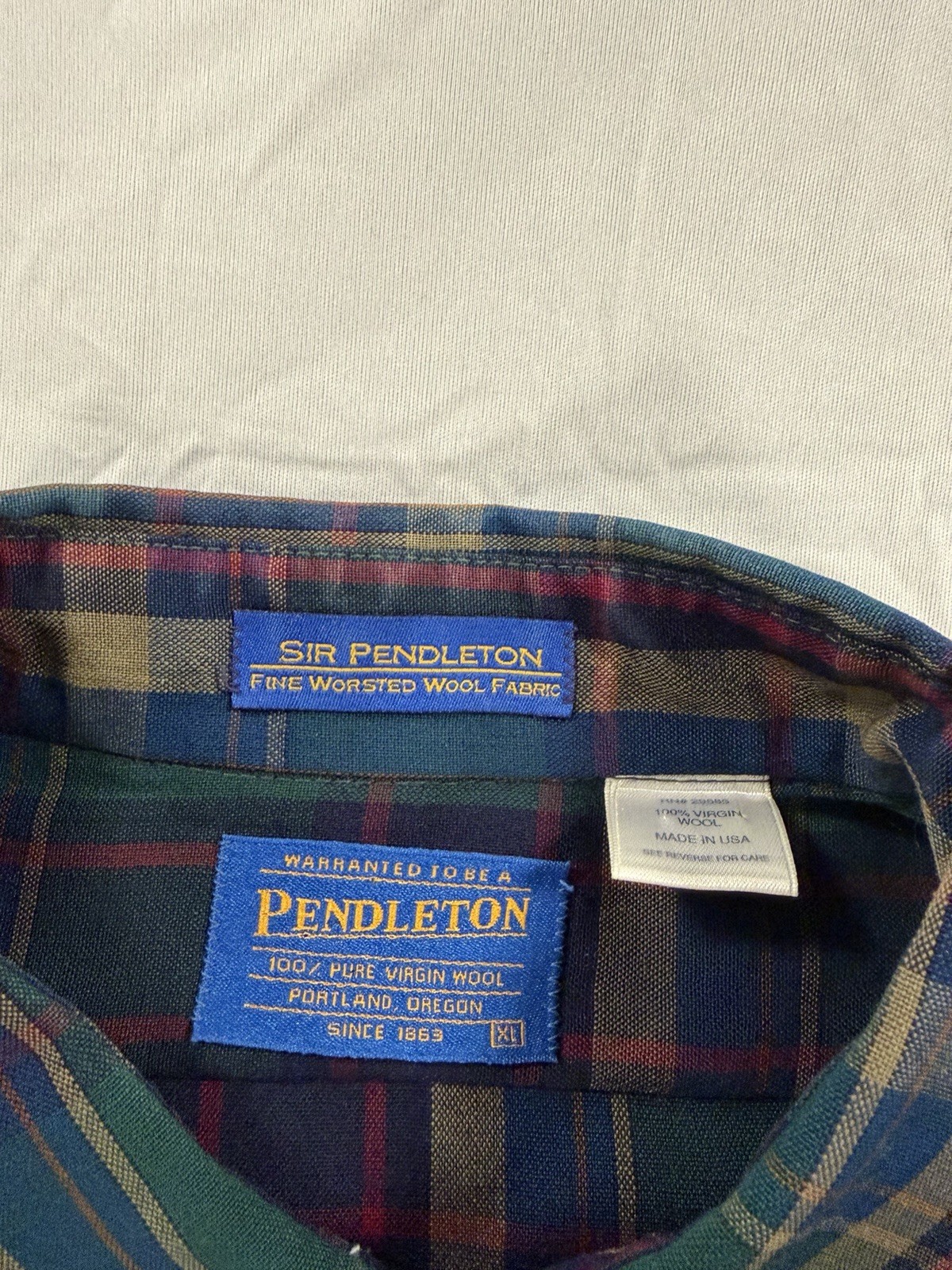 2 Pack Vintage Pendleton Sir Pendleton Wool Plaid… - image 7
