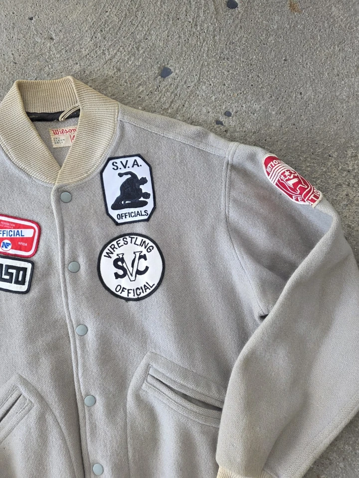 1950-е Wilson Varsity Letterman's куртка размер 46 США реслинг нашивки - Изображение 2 из 4