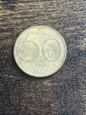 1988 Austria 50 Groschen Aluminum-Bronze Austrian Shield Actual Coin TB4503*