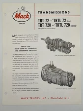 1962 MACK TRIPLEX TRT 72 TRTL 72 TRT 720 TRTL 720 TRANSMISSIONS Specifications