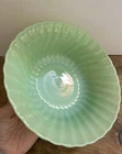 Vintage Fire King Anchor Hocking Jadeite Serving Bowl Swirl Scalloped 8.5”