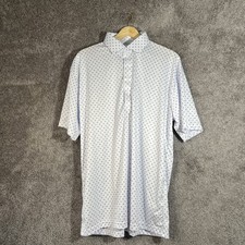 Collars Co Men s XL White Print Polo Shirt Short Sleeve Performance Polyester