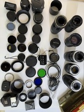 Huge Vintage Lens Lot 8 Lenses 3 Teleconverters As-Is Parts Yashica Pentax