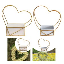 Heart Shaped Flower Basket Organizer Simple Design Iron Centerpiece Ideal Gift