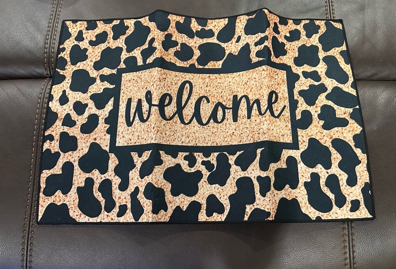 Welcome Doormat Leopard Print 15”x23”x.5” inch, New Conditions