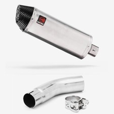 Lextek RP2 Gloss Oval Exhaust 300mm with Link Pipe for Suzuki GSR750 11-16