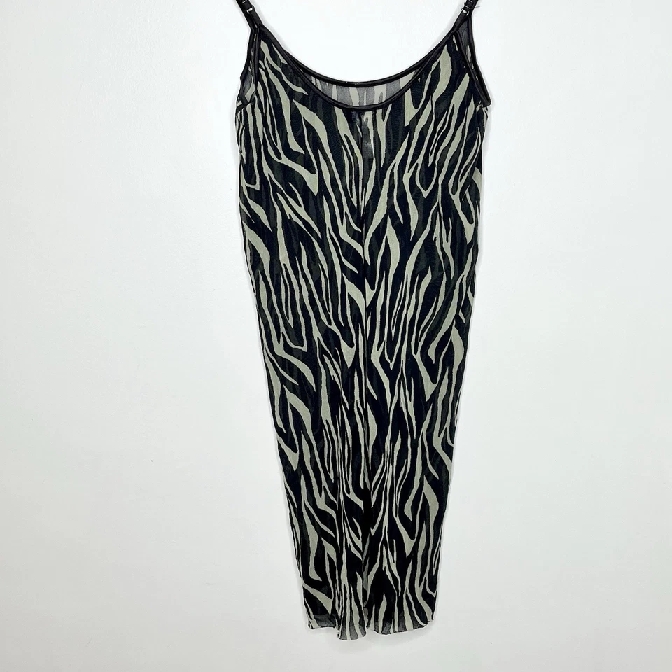 Camiseta sin mangas Cosabella Vintage Y2K transparente larga cami para mujer talla M con estampado animal malla sin cordones Foto 4 de 4