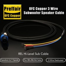 OFC Copper Cable 3-wire Subwoofer Cable Speakon To SPade End for REL /MJ ACOUSTI