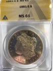1881 S MORGAN SILVER DOLLAR! BEAUTIFUL UNC Coin! WOW! ANACS MS 61! Reflective