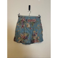 Vintage Lauren Ralph Lauren Floral linen shorts high waist pleated Size 4 Petite