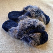 EMU Australia Mayberry Lava Slippers Womens 9 Blue Sheepskin Furry Slide Shoes