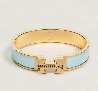 Nagelneues, echtes Clic H Armband - babyblaue Emaille, GM (17,5 cm)