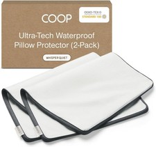 Coop Home Goods Ultra-Tech Pillow Protector for Queen Size Pack of 2 , White