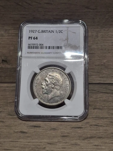 GREAT BRITAIN Half Crown 1927, George V, NGC PF 64 PROOF Coin.