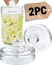 Glass Fermentation Weights - 2 Pack, 7.1oz/202g Heavy Clear Glass with Easy G...