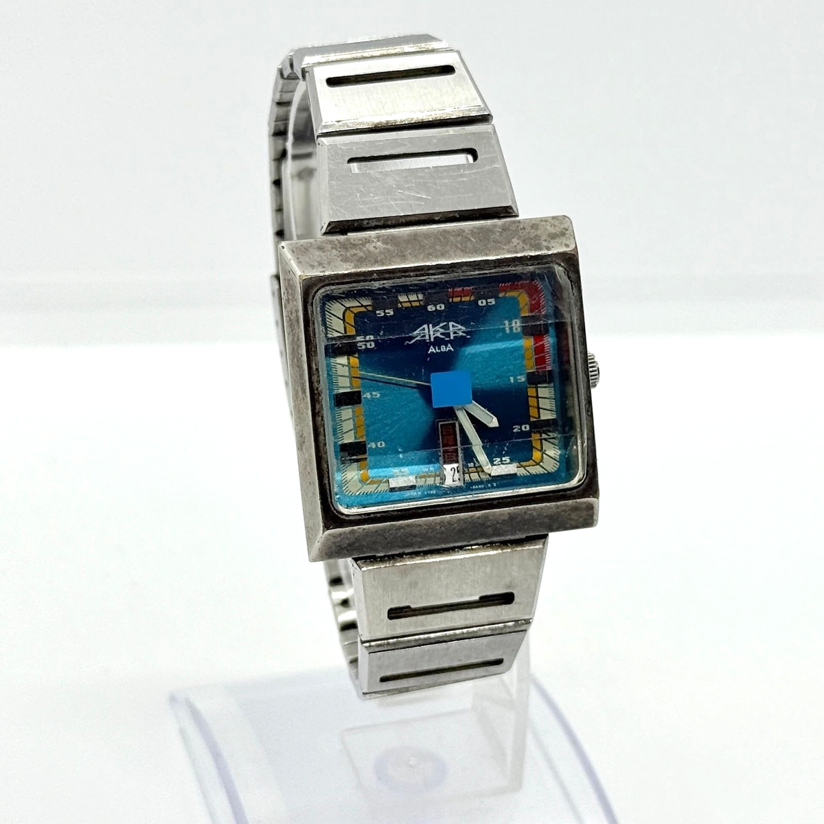 Seiko Alba AKA V733-5A40 Men's Watch Blue Dial Day Date 35mm