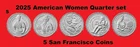2025 American Women Quarter S 5 Coin Set UNC *ON HAND*