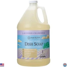 Plant-Based Liquid Dish Soap 1 Gallon Refill, Lavender Chamomile, Grease Power