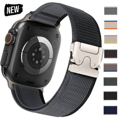   Nylon Loop Ersatz Armband für iWatch Apple 38-49 Serie 11 10 9 8-1 SE Ultra