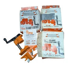 4- Vintage Pony No. 50 Clamp Fixture Mounts on 3/4" Black Pipe NEW