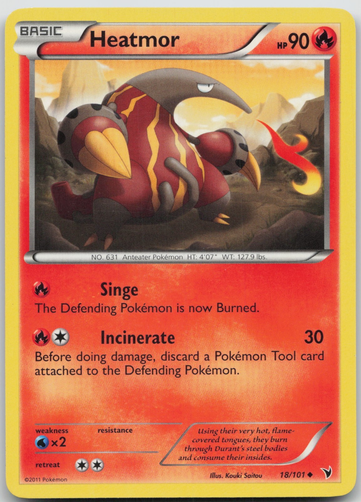 Heatmor 18/101 Uncommon Noble Victories Pokemon NM/LP