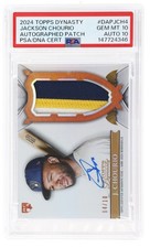 2024 Topps Dynasty Jackson Chourio Auto Rookie Patch #/10 RPA PSA 10/10 RC