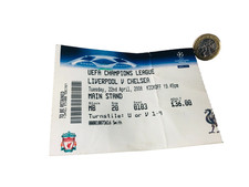 Football Ticket Liverpool Vs Chelsea 2008 Original Vintage ra