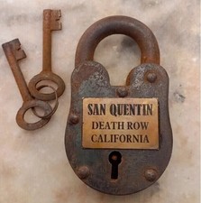 San Quentin Death Row California serratura per porta in ghisa 2 chiavi vecchi...