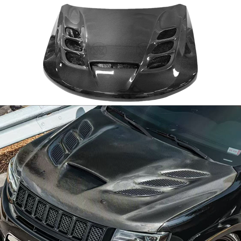 2014 -2021 For Jeep Grand Cherokee Real Carbon Front Hood Bonnet Cover Bodykit