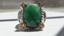 Green Chalcedony Sterling Silver And 14k Accents size 7 ring