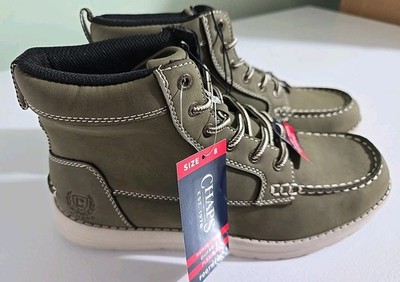 Chaps NEW Derek Men's Moc Toe Fashion Boot Size 8 Medium Olive Green Casual