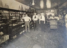 Antique General Store Interior w/African American Men Cabinet Photo c1920 8x10